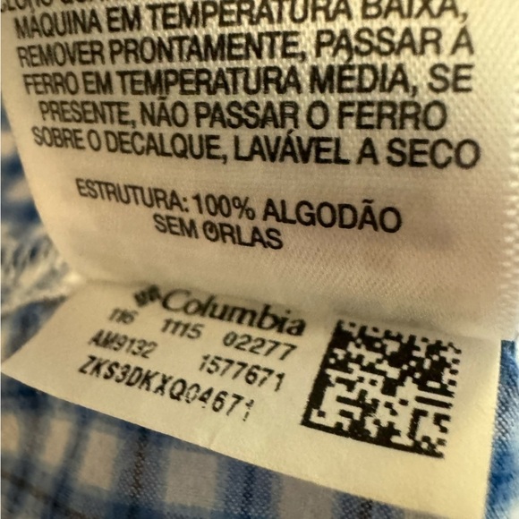 Columbia Men’s Large Short Sleeve Button Down Shirt Blue Plaid Regular NWOT - Picture 7 of 10